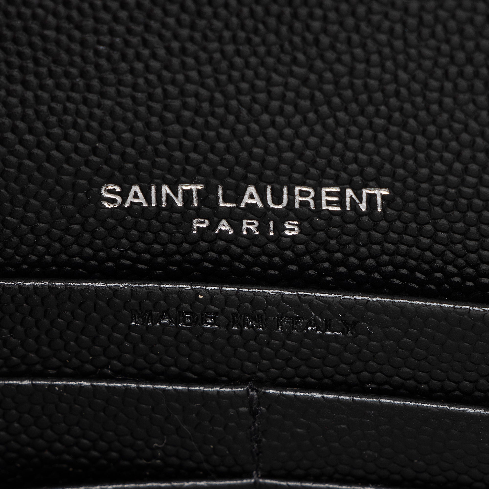 Saint Laurent Matelasse Grain de Poudre Monogram Envelope Chain Wallet
