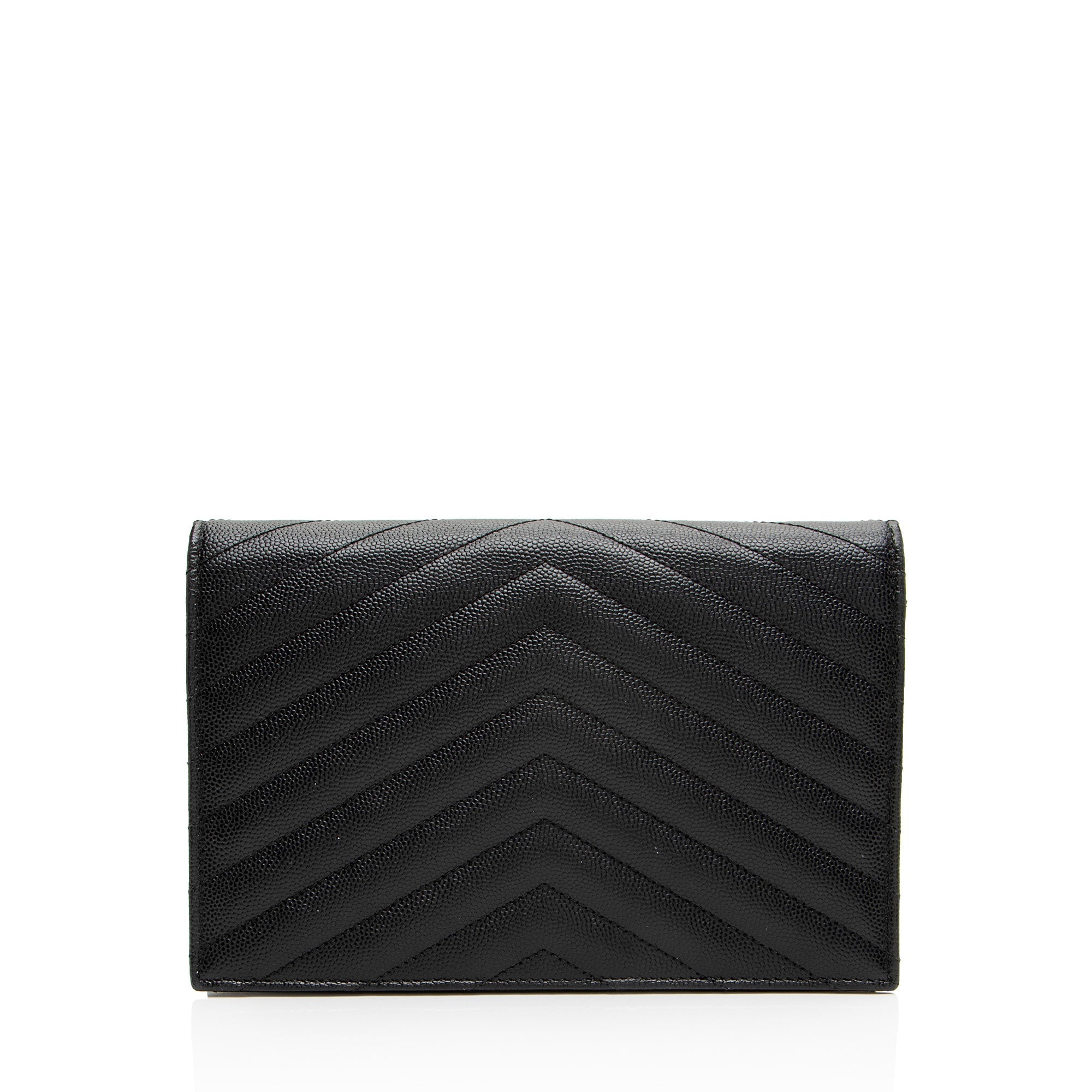 Saint Laurent Matelasse Grain de Poudre Monogram Envelope Chain Wallet