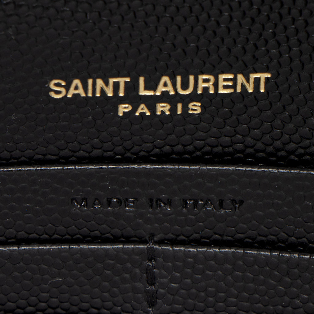 Saint Laurent Matelasse Grain de Poudre Monogram Envelope Chain Wallet