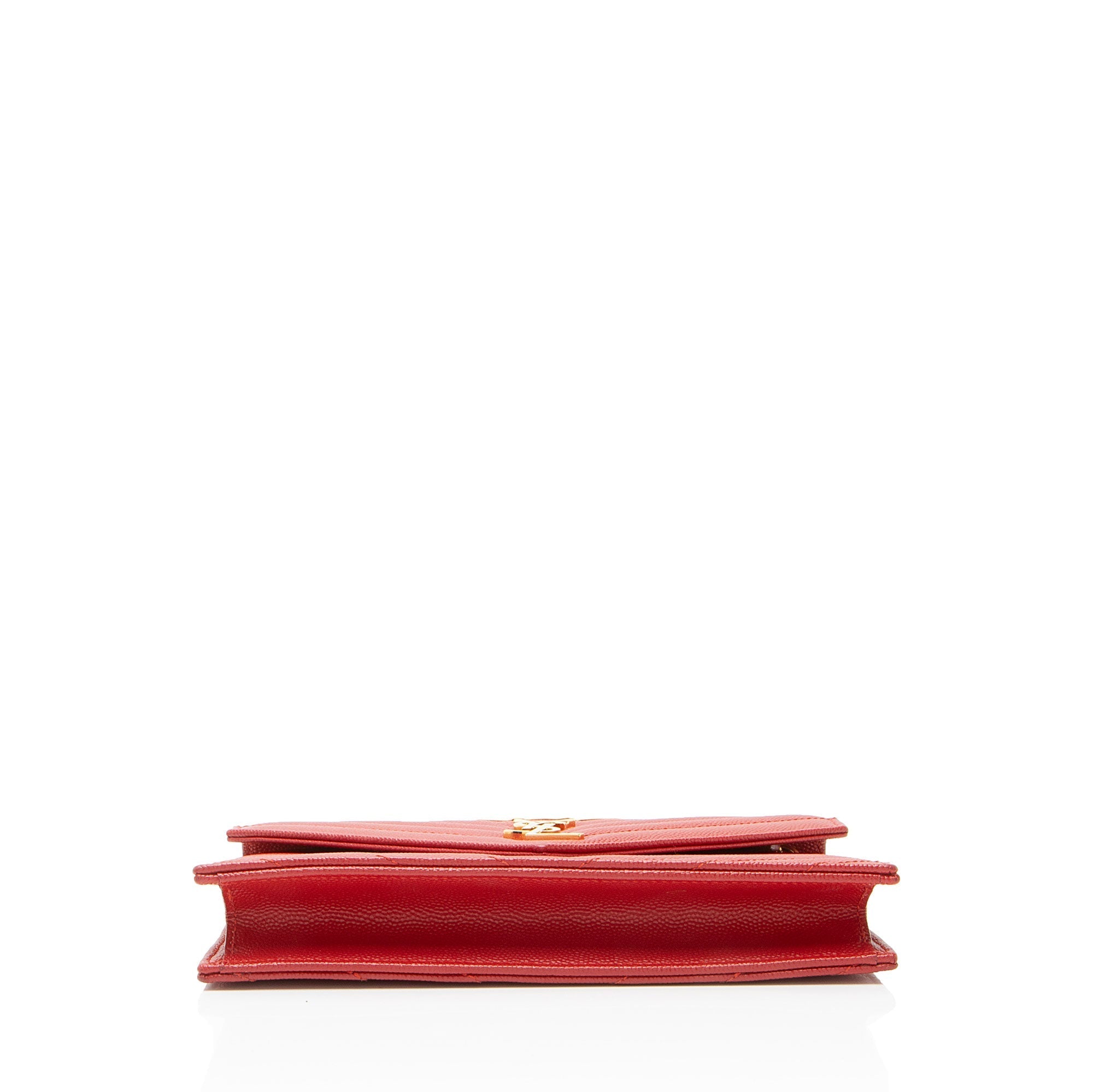 Saint Laurent Matelasse Grain de Poudre Monogram Envelope Chain Wallet