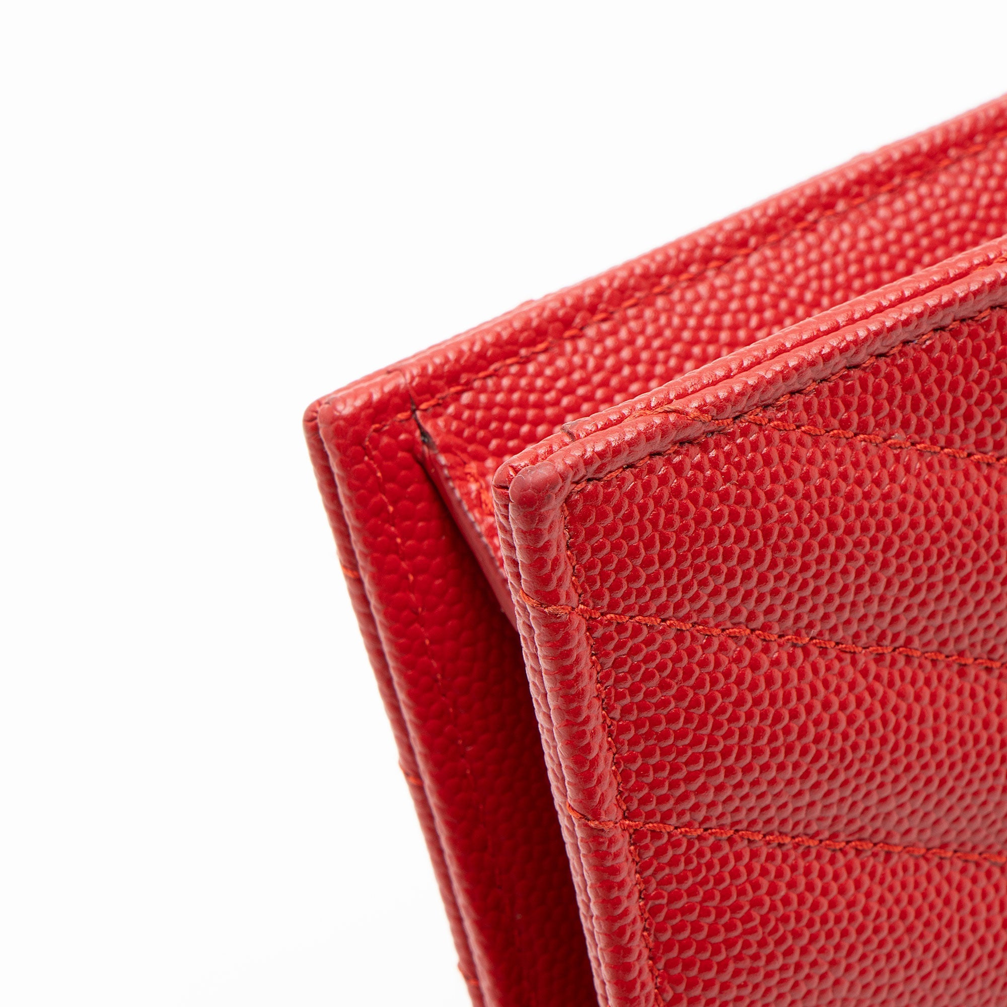 Saint Laurent Matelasse Grain de Poudre Monogram Envelope Chain Wallet
