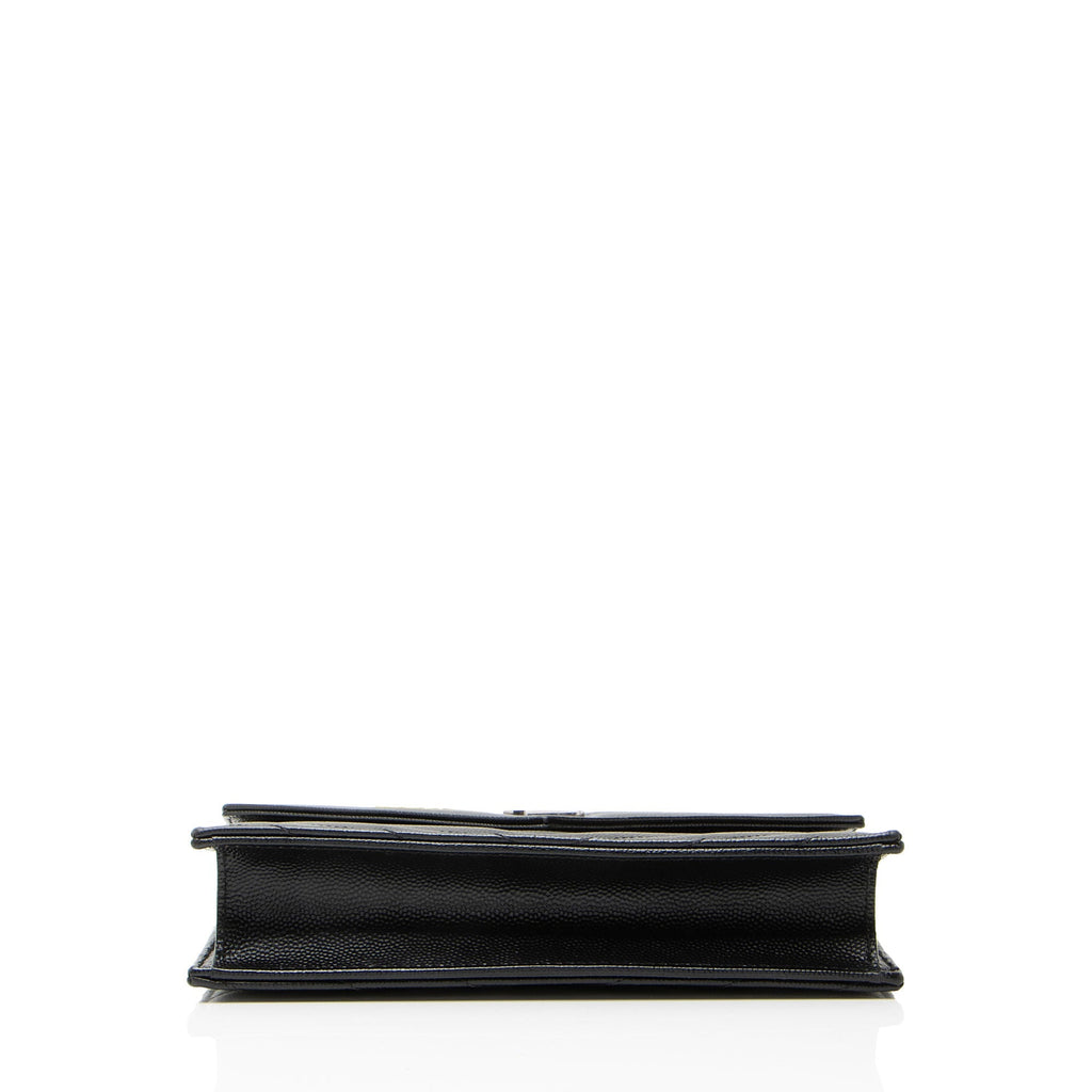 Saint Laurent Matelasse Grain de Poudre Monogram Envelope Chain Wallet