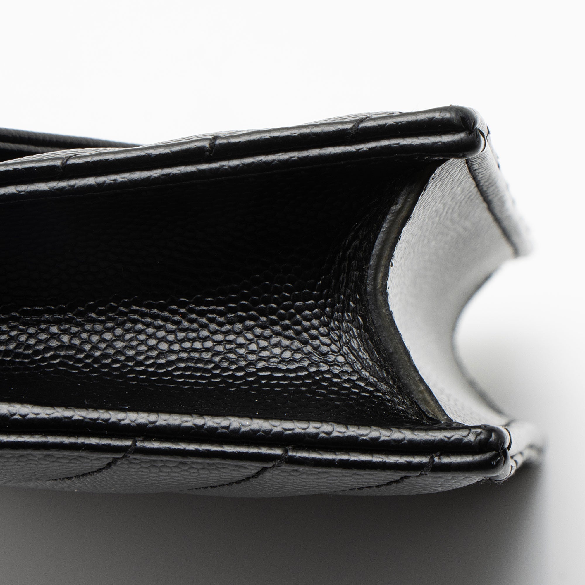 Saint Laurent Matelasse Grain de Poudre Monogram Envelope Chain Wallet