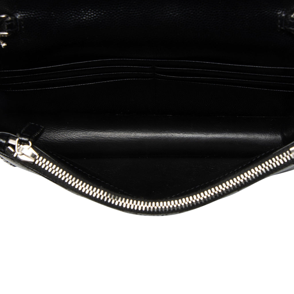Saint Laurent Matelasse Grain de Poudre Monogram Envelope Chain Wallet