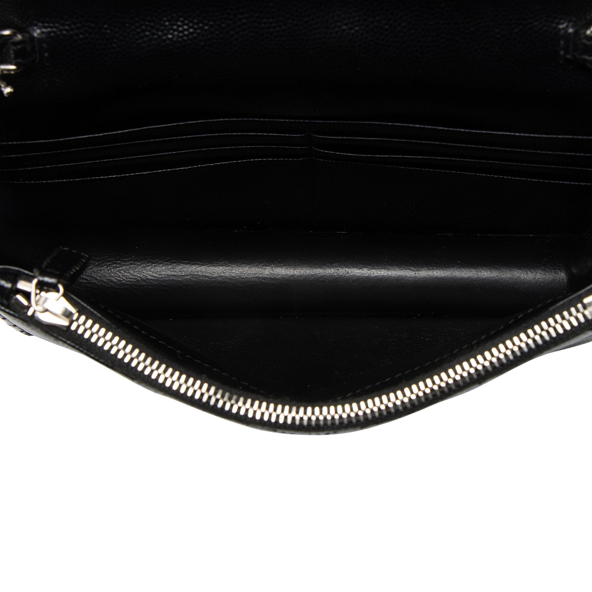 Saint Laurent Matelasse Grain de Poudre Monogram Envelope Chain Wallet