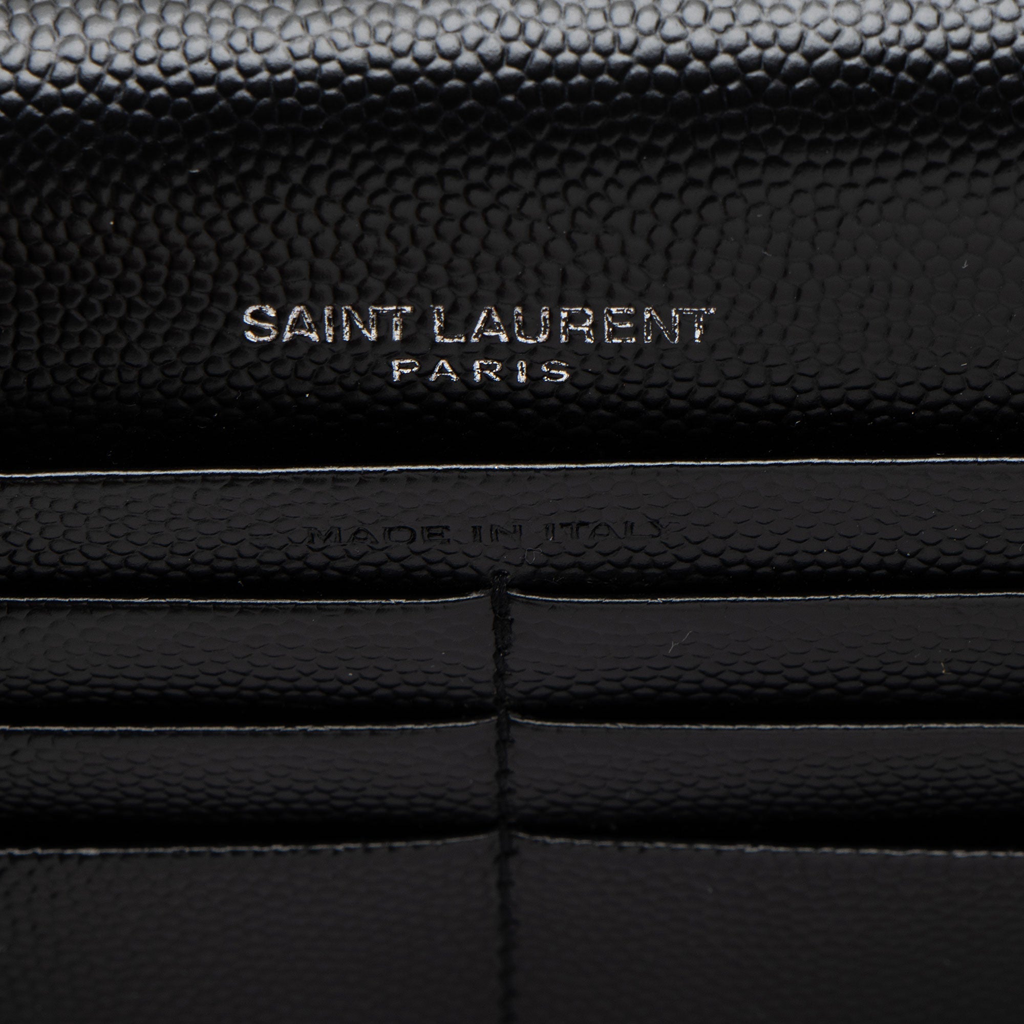 Saint Laurent Matelasse Grain de Poudre Monogram Envelope Chain Wallet