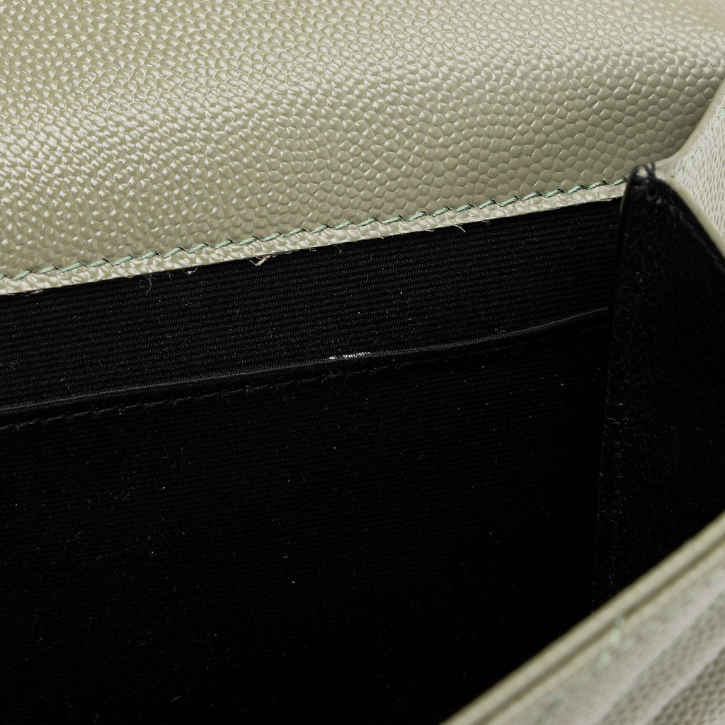 Saint Laurent Matelasse Grain de Poudre Monogram Envelope Pouch (SHF-H63Wlo)