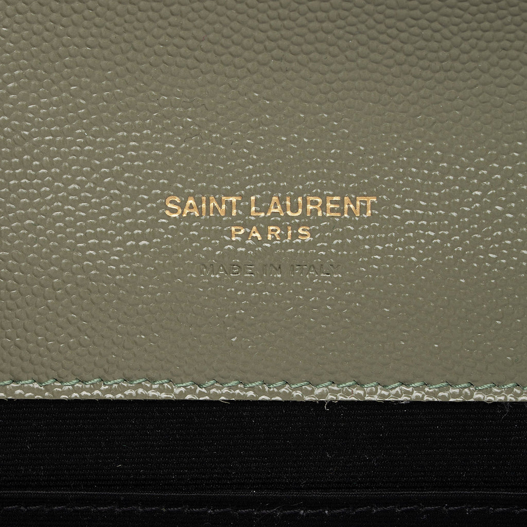 Saint Laurent Matelasse Grain de Poudre Monogram Envelope Pouch (SHF-H63Wlo)