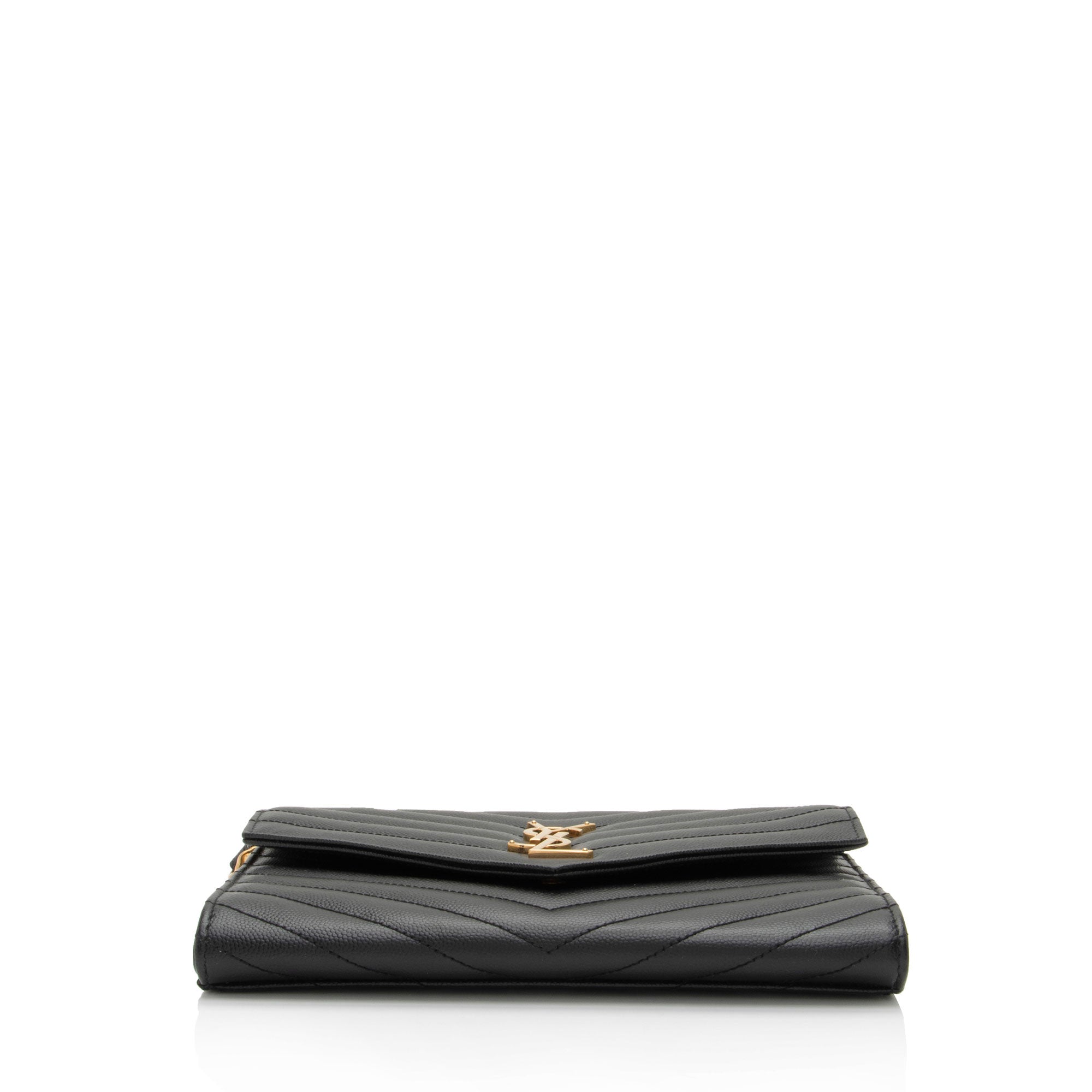 Saint Laurent Matelasse Grain de Poudre Monogram Envelope Pouch (SHF-eQugwj)