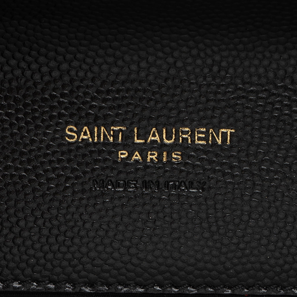 Saint Laurent Matelasse Grain de Poudre Monogram Envelope Pouch (SHF-eQugwj)