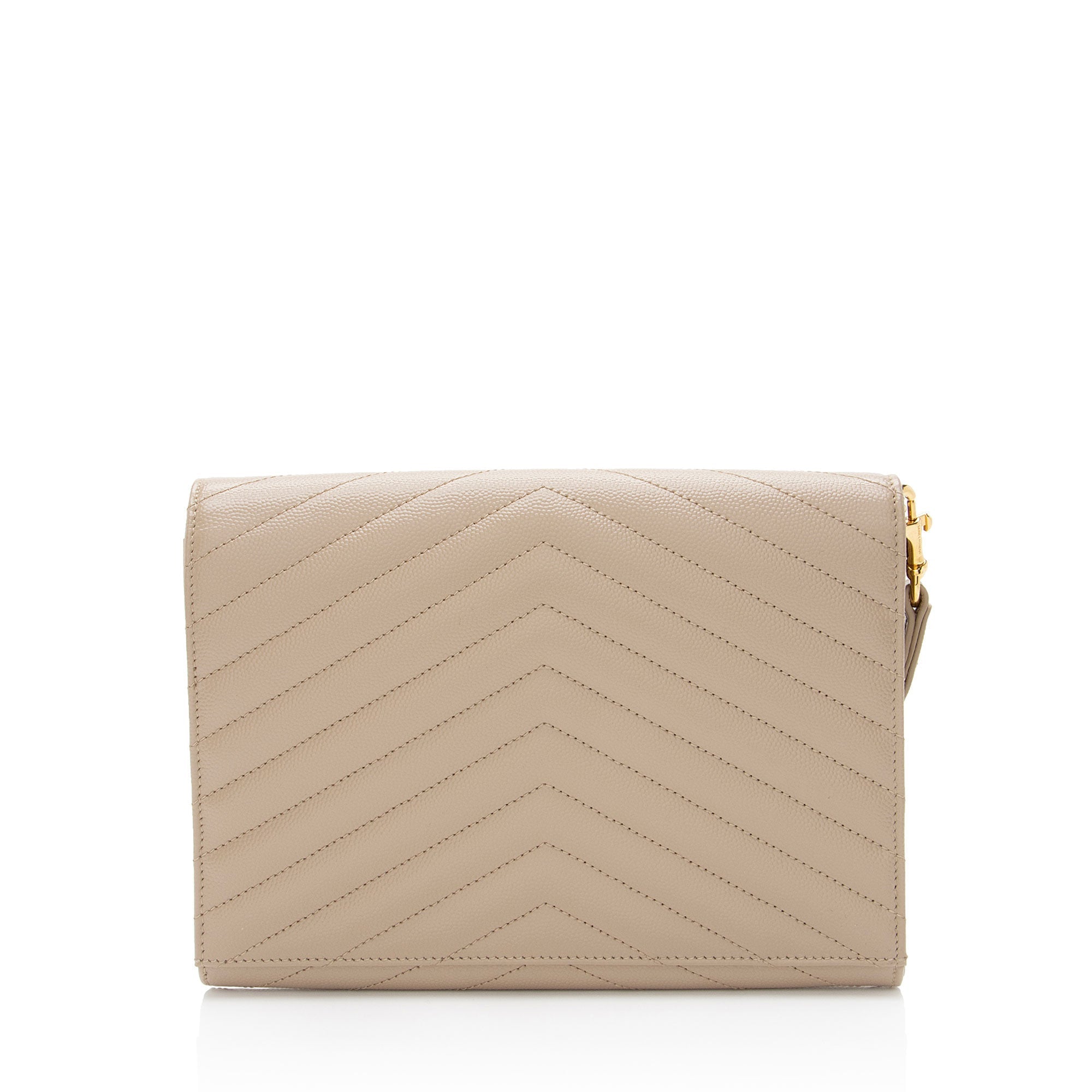 Saint Laurent Matelasse Grain de Poudre Monogram Envelope Pouch