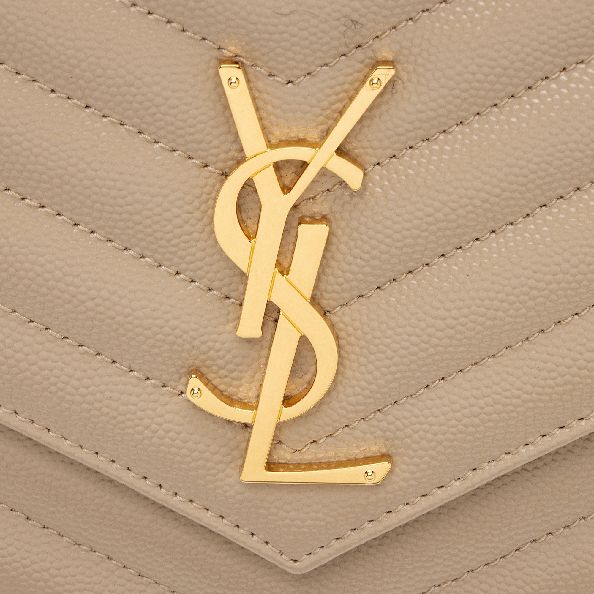 Saint Laurent Matelasse Grain de Poudre Monogram Envelope Pouch