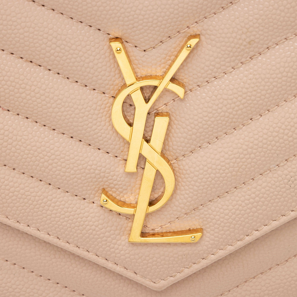 Saint Laurent Matelasse Grain de Poudre Monogram Envelope Pouch