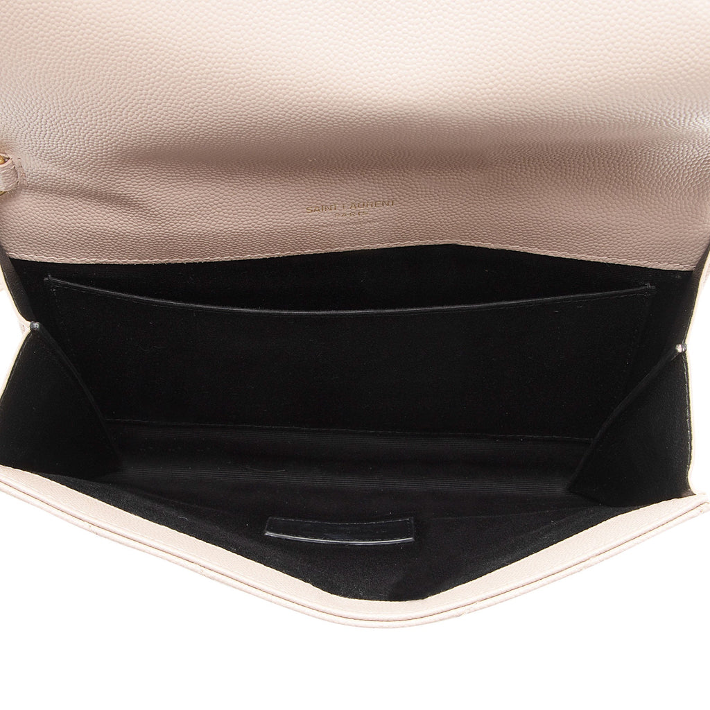 Saint Laurent Matelasse Grain de Poudre Monogram Envelope Pouch