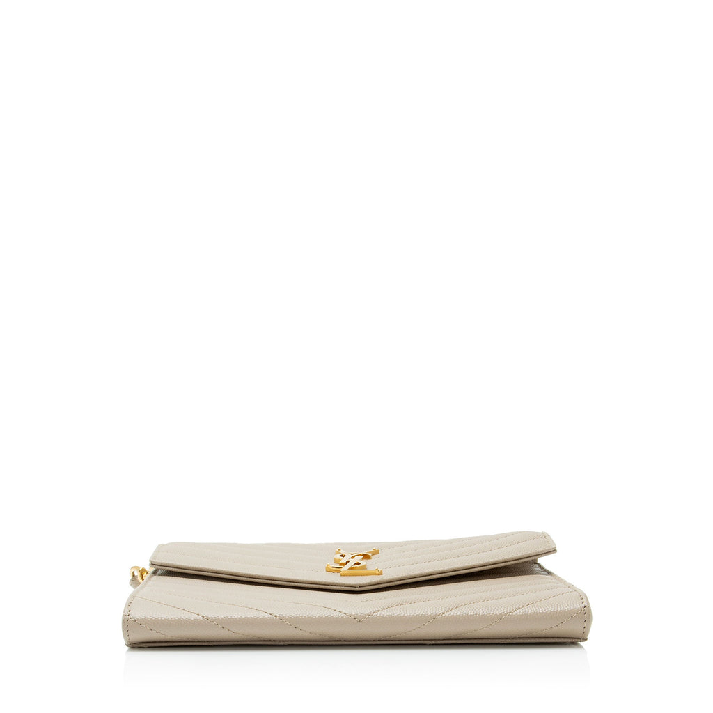 Saint Laurent Matelasse Grain de Poudre Monogram Envelope Pouch