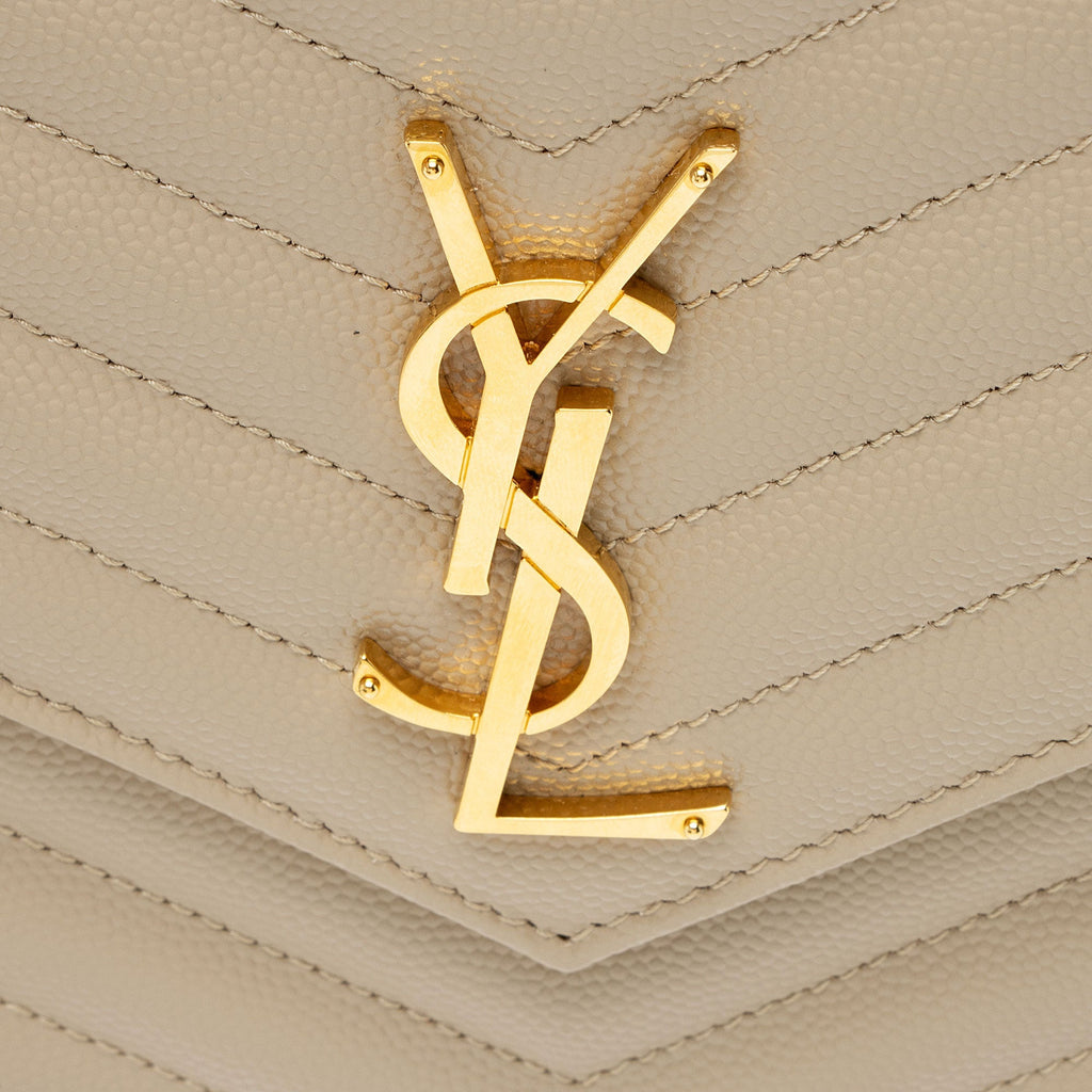 Saint Laurent Matelasse Grain de Poudre Monogram Envelope Pouch