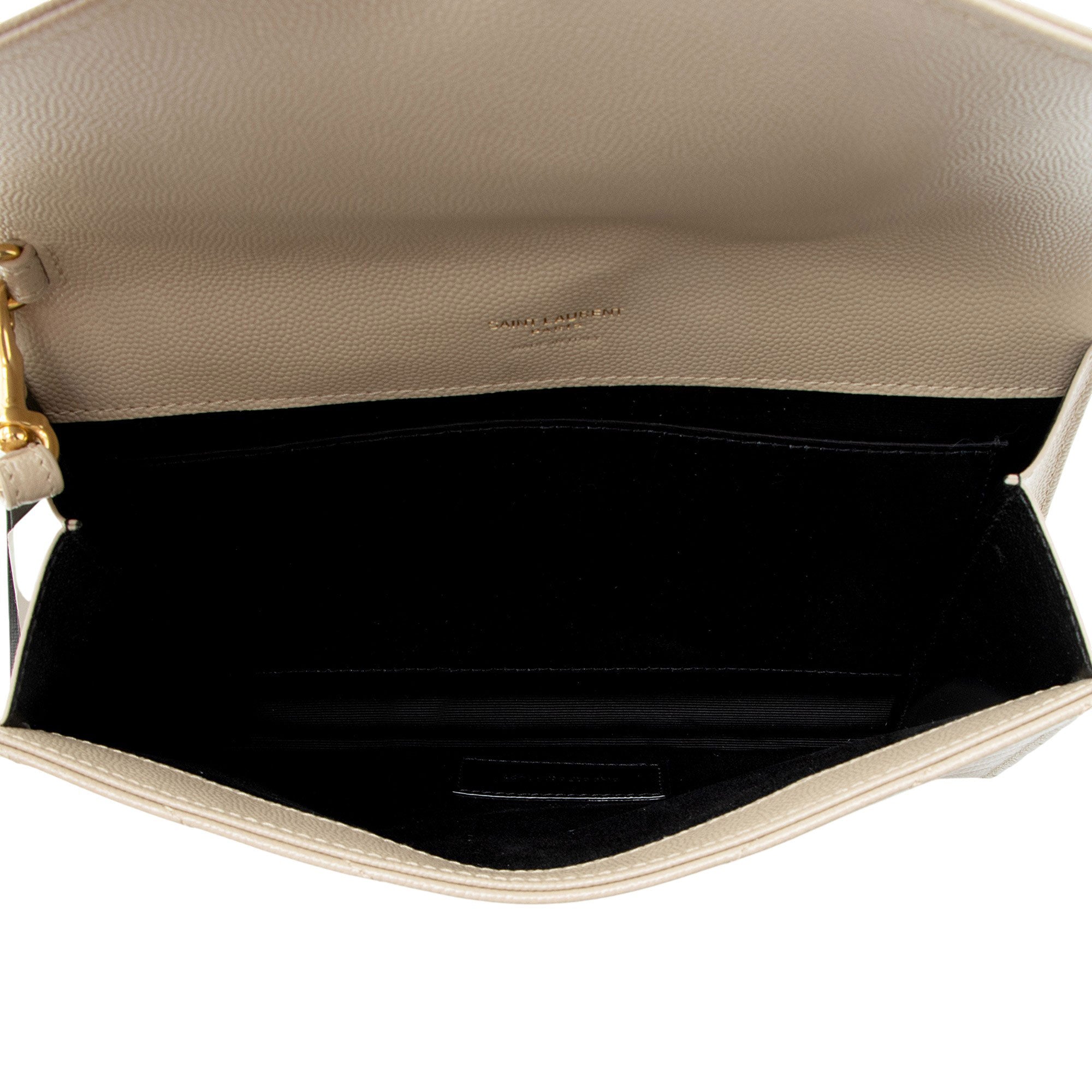 Saint Laurent Matelasse Grain de Poudre Monogram Envelope Pouch