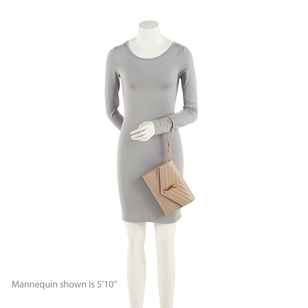 Saint Laurent Matelasse Grain de Poudre Monogram Envelope Pouch
