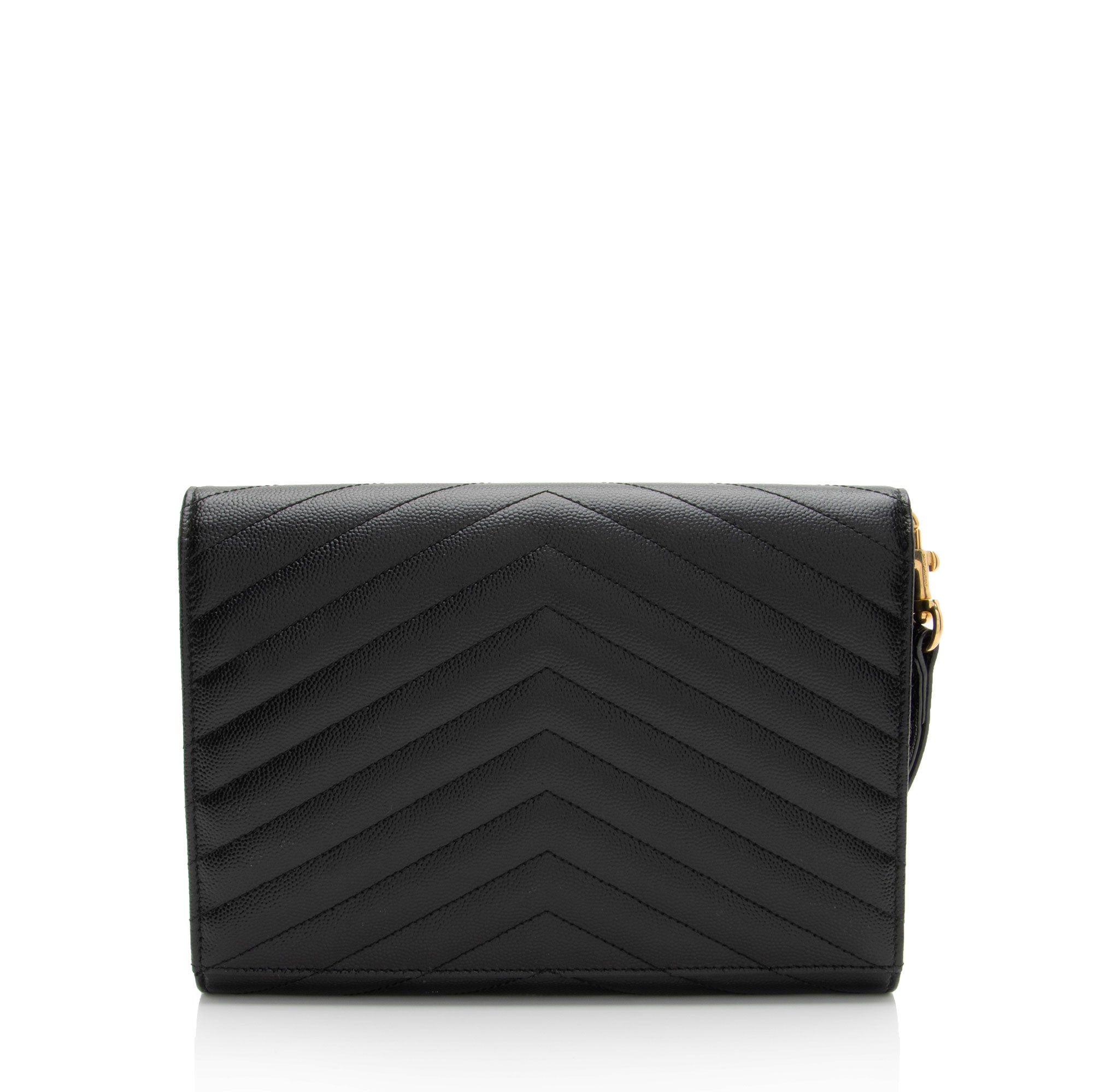 Saint Laurent Matelasse Grain de Poudre Monogram Envelope Pouch