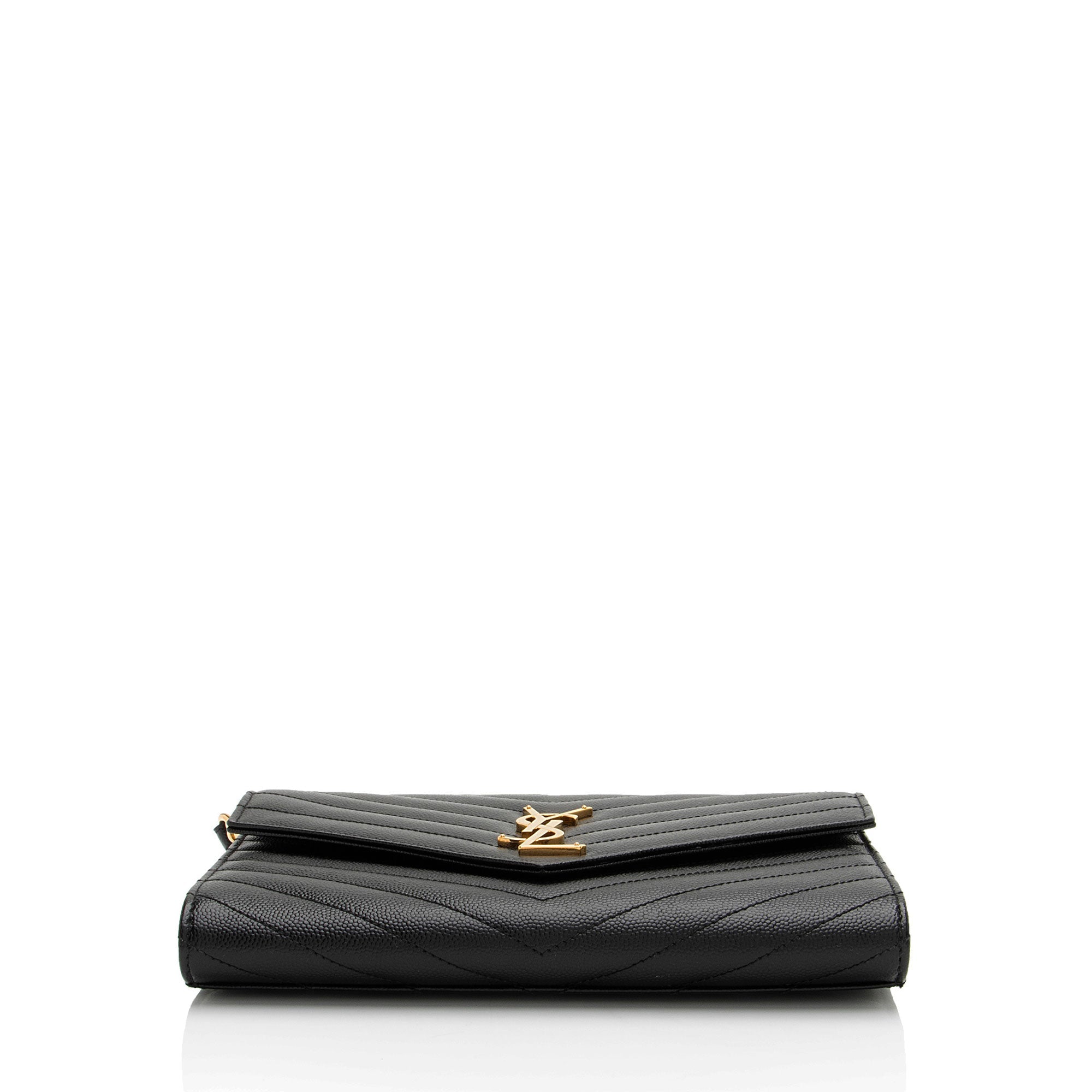 Saint Laurent Matelasse Grain de Poudre Monogram Envelope Pouch