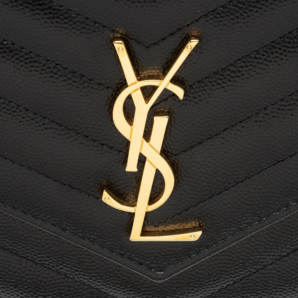 Saint Laurent Matelasse Grain de Poudre Monogram Envelope Pouch
