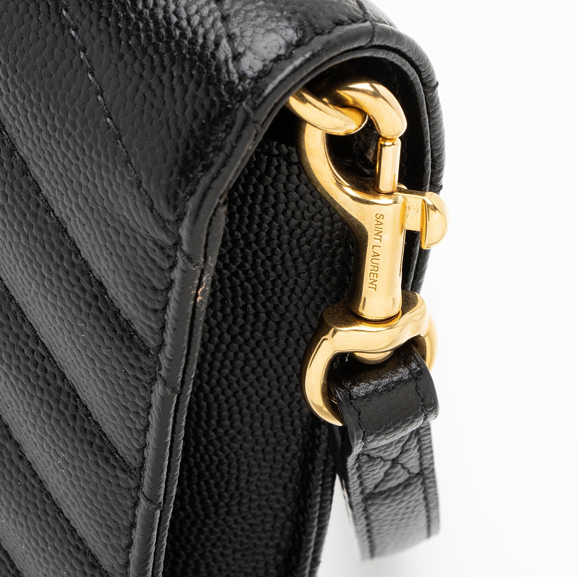 Saint Laurent Matelasse Grain de Poudre Monogram Envelope Pouch