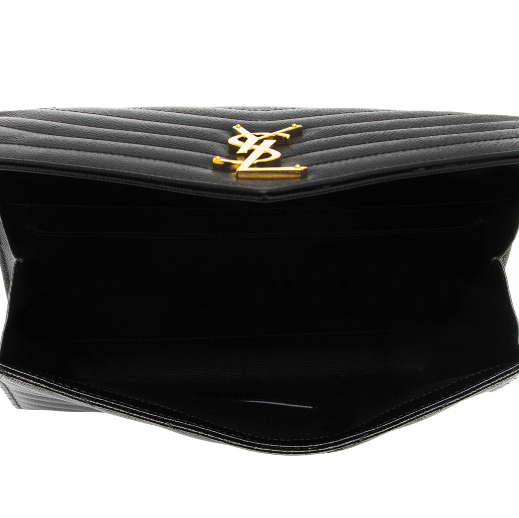 Saint Laurent Matelasse Grain de Poudre Monogram Envelope Pouch