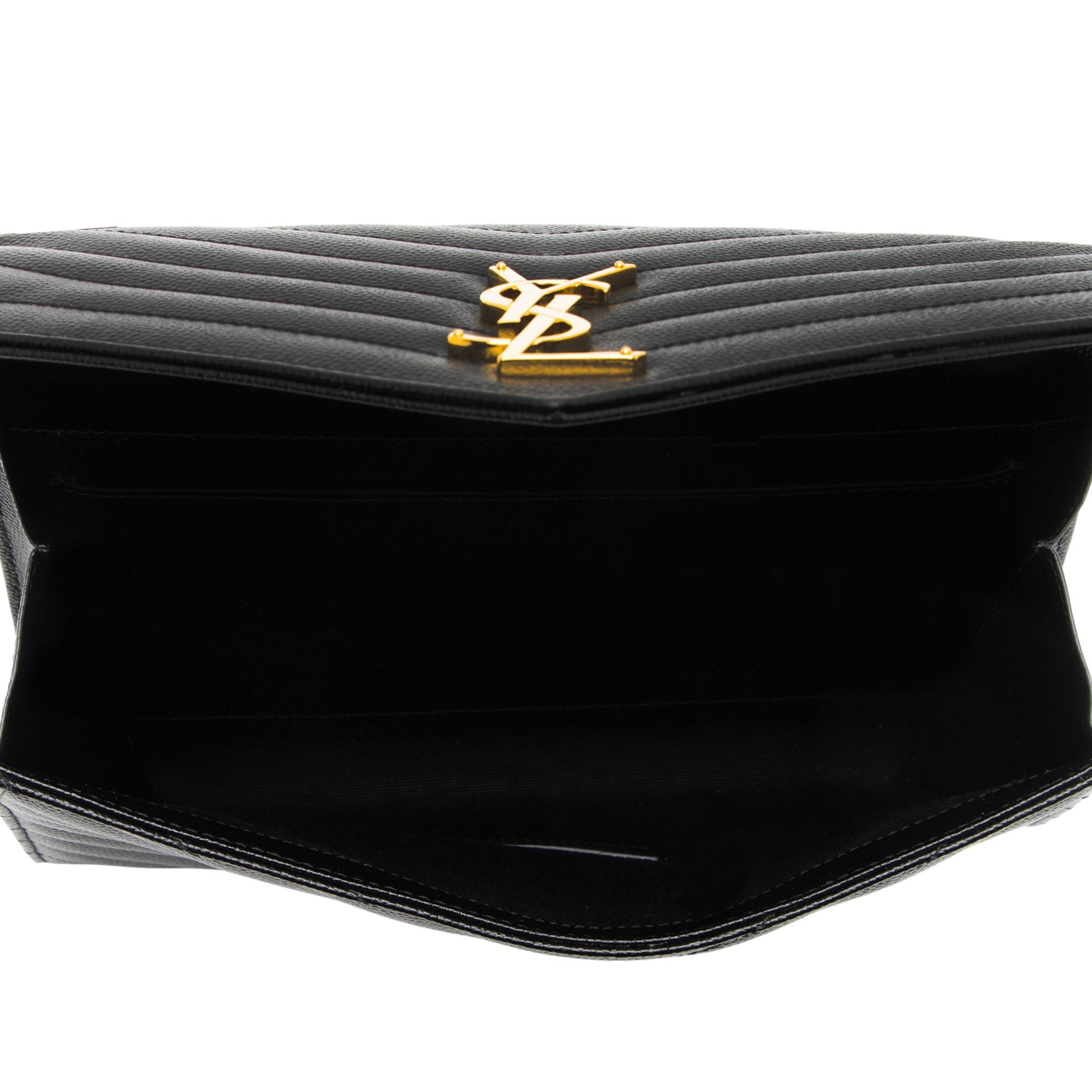 Saint Laurent Matelasse Grain de Poudre Monogram Envelope Pouch