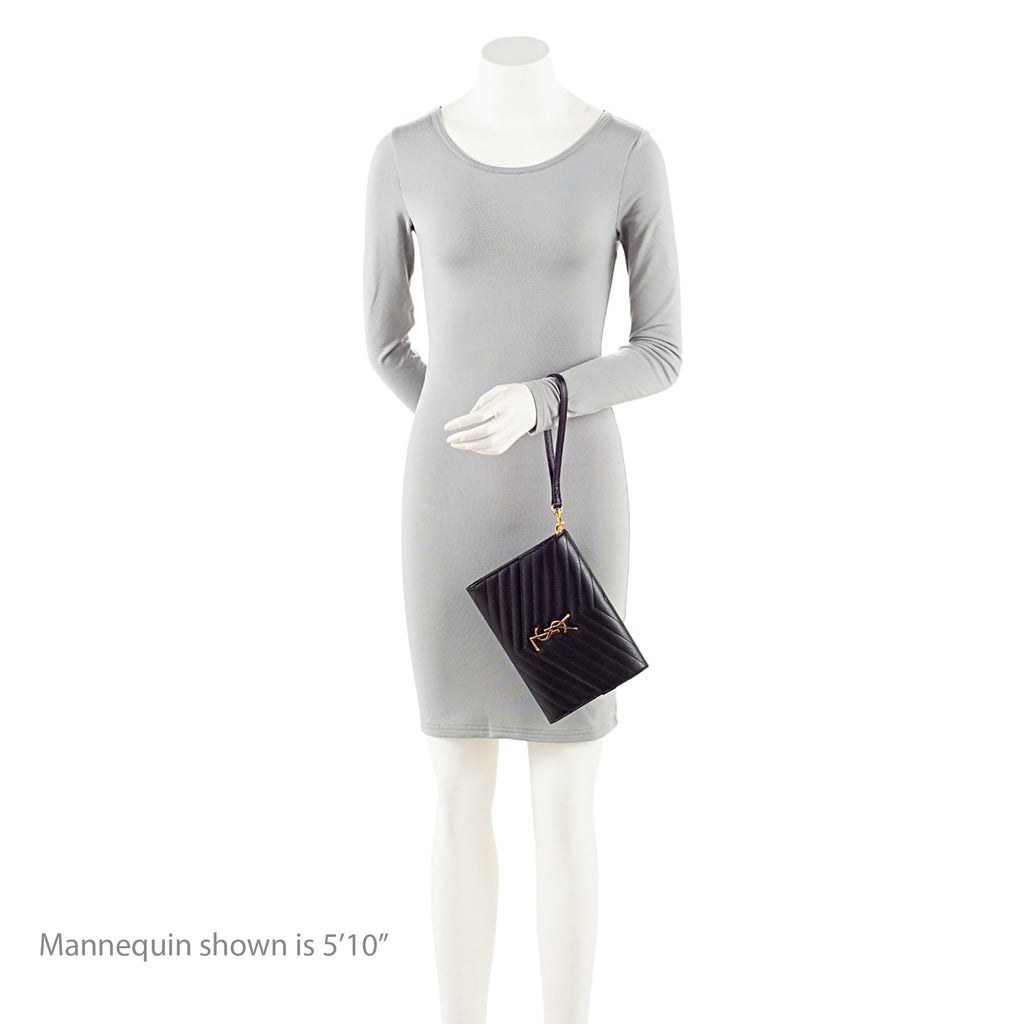 Saint Laurent Matelasse Grain de Poudre Monogram Envelope Pouch