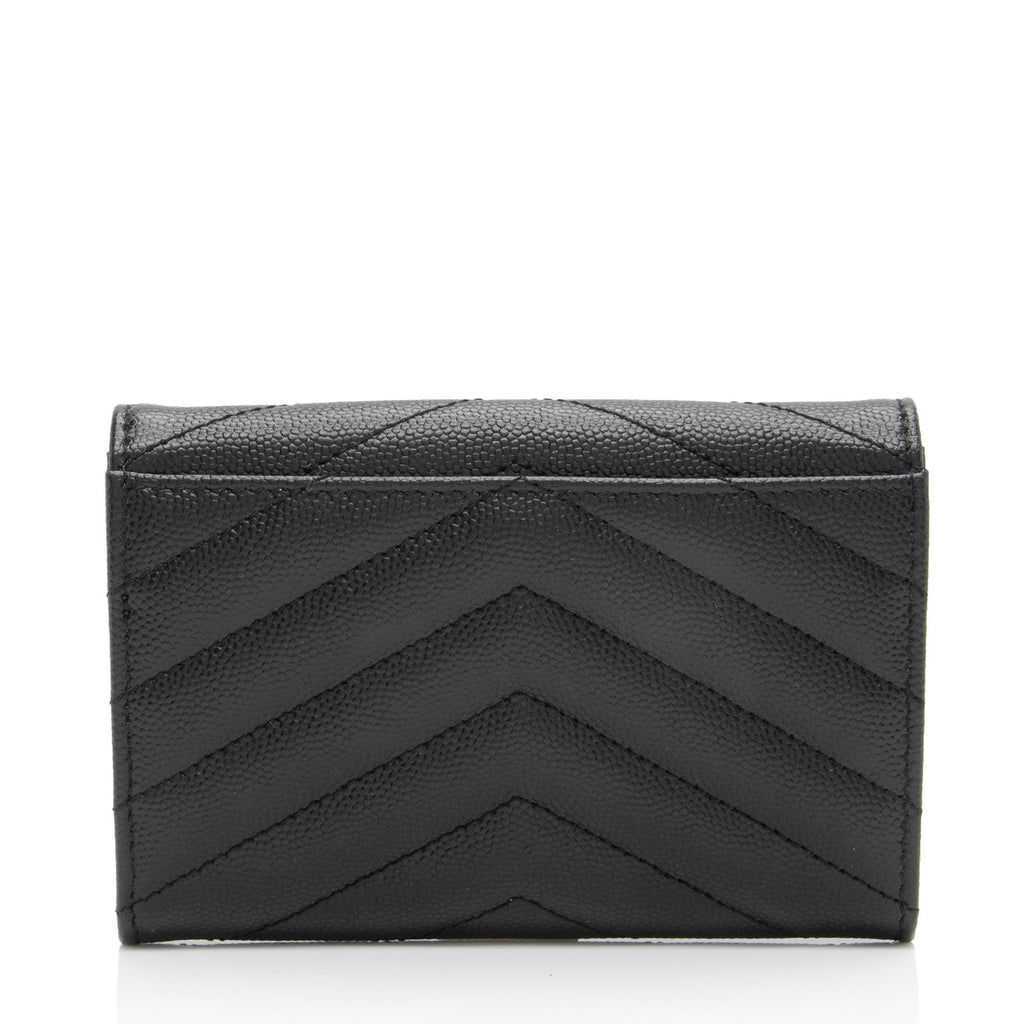 Saint Laurent Matelasse Grain de Poudre Monogram Envelope Small Wallet (SHF-zEUzOS)