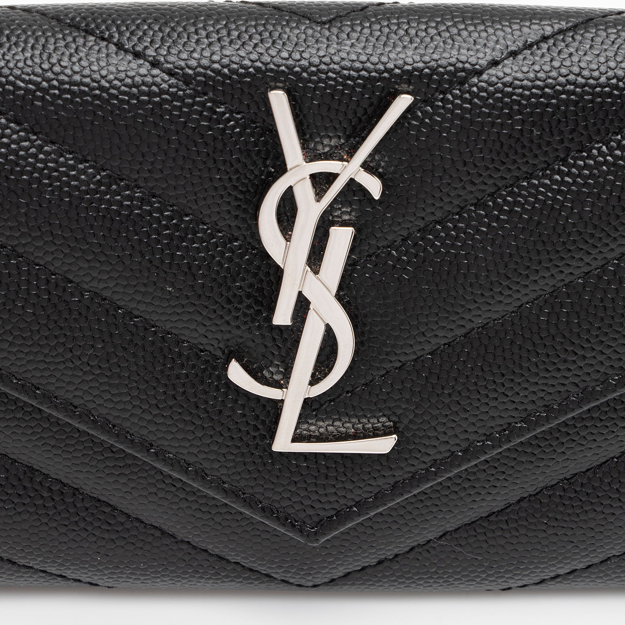 Saint Laurent Matelasse Grain de Poudre Monogram Envelope Small Wallet (SHF-zEUzOS)