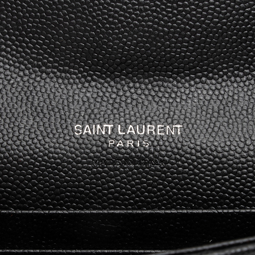 Saint Laurent Matelasse Grain de Poudre Monogram Envelope Small Wallet (SHF-zEUzOS)