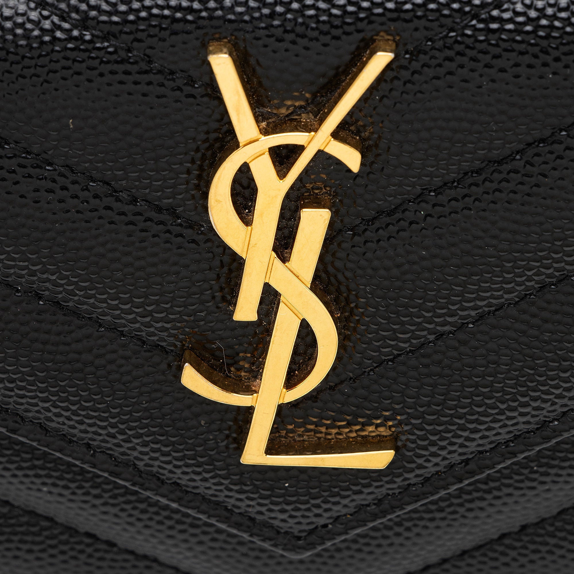 Saint Laurent Matelasse Grain de Poudre Monogram Envelope Small Wallet (SHF-XLuWqS)