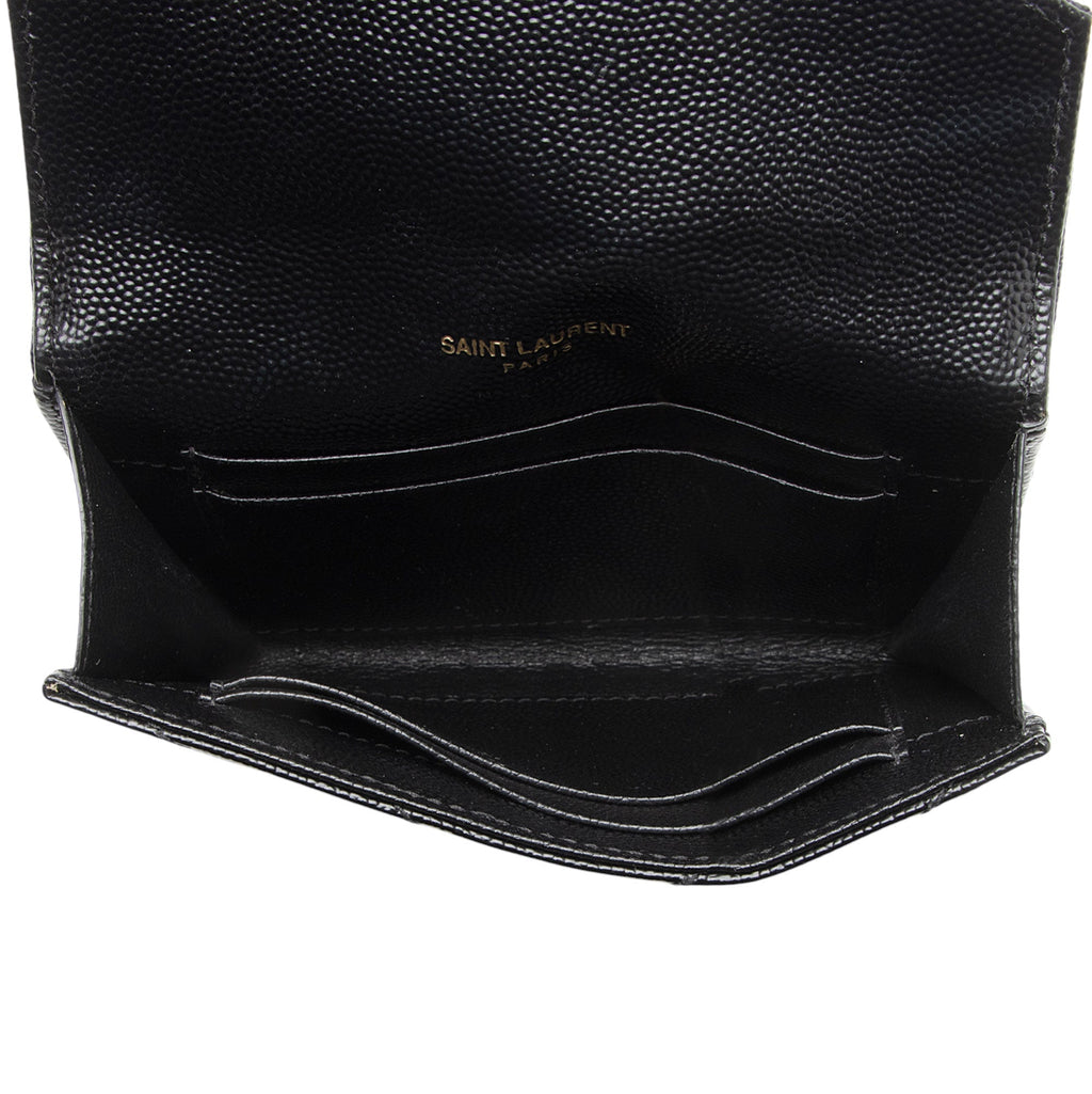 Saint Laurent Matelasse Grain de Poudre Monogram Envelope Small Wallet (SHF-XLuWqS)