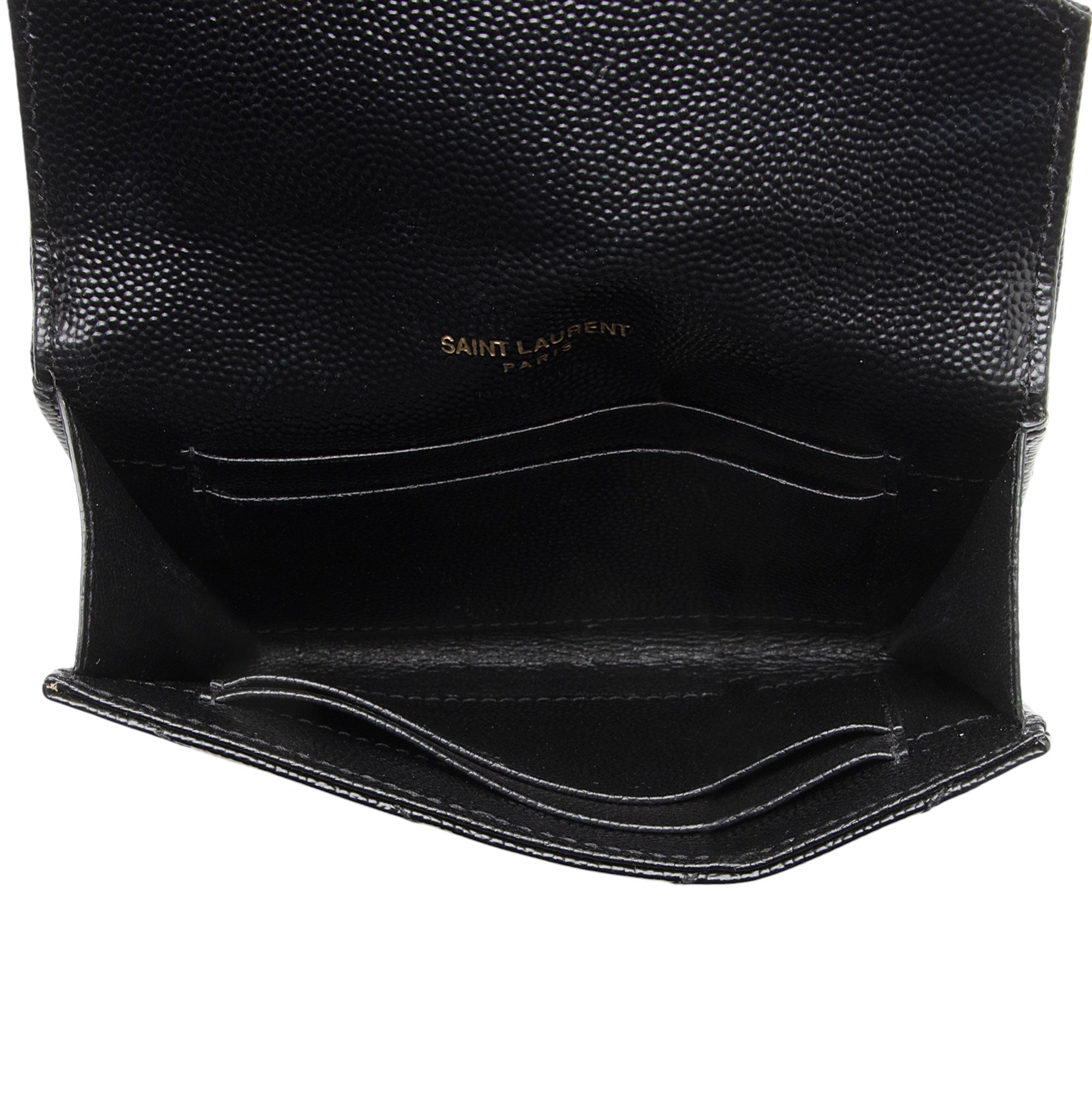 Saint Laurent Matelasse Grain de Poudre Monogram Envelope Small Wallet (SHF-XLuWqS)