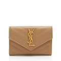 Saint Laurent Matelasse Grain de Poudre Monogram Envelope Small Wallet