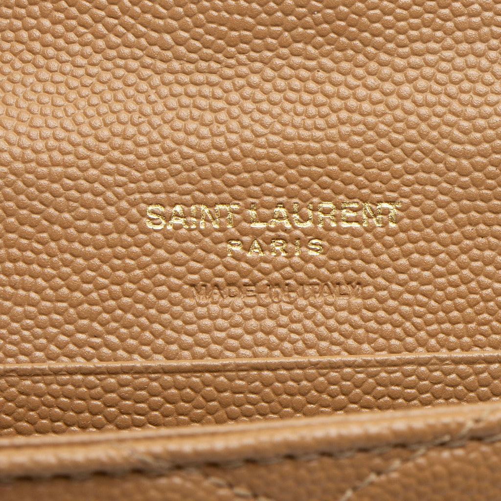 Saint Laurent Matelasse Grain de Poudre Monogram Envelope Small Wallet