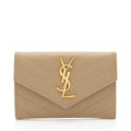 Saint Laurent Matelasse Grain de Poudre Monogram Envelope Small Wallet