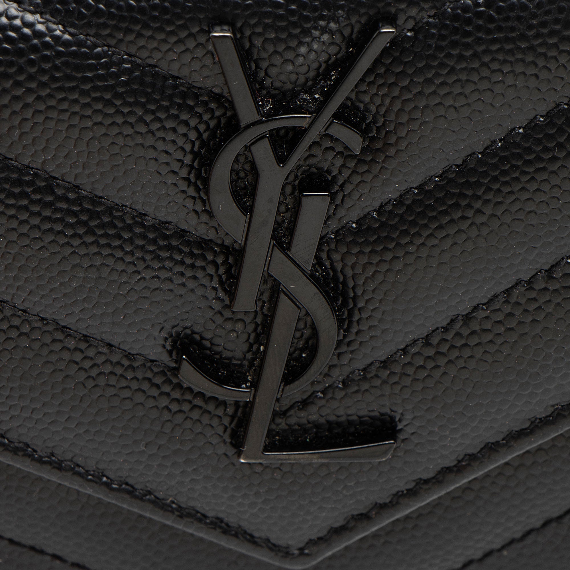 Saint Laurent Matelasse Grain de Poudre Monogram Envelope Small Wallet