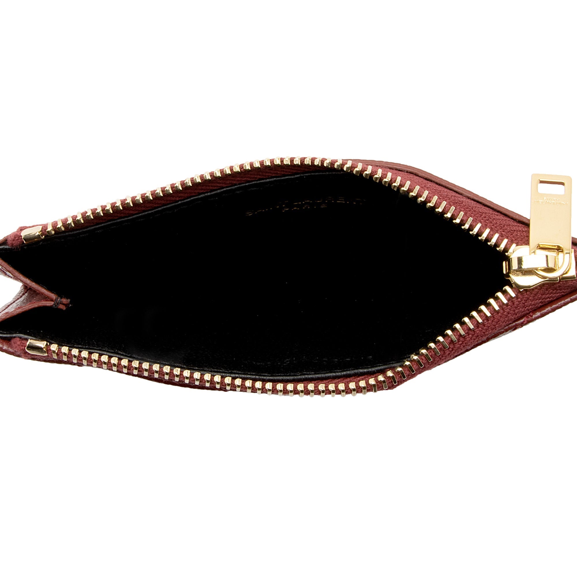 Saint Laurent Matelasse Grain de Poudre Monogram Fragments Zipper Card Case (SHF-xj3XtJ)