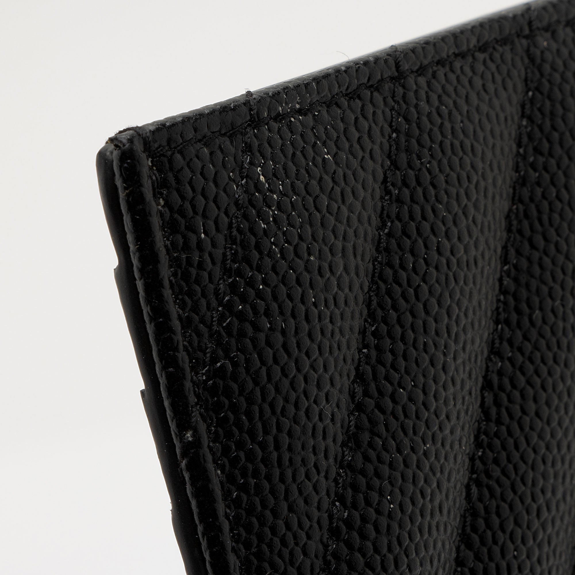 Saint Laurent Matelasse Grain de Poudre Monogram Fragments Zipper Card Case (SHF-664zHh)