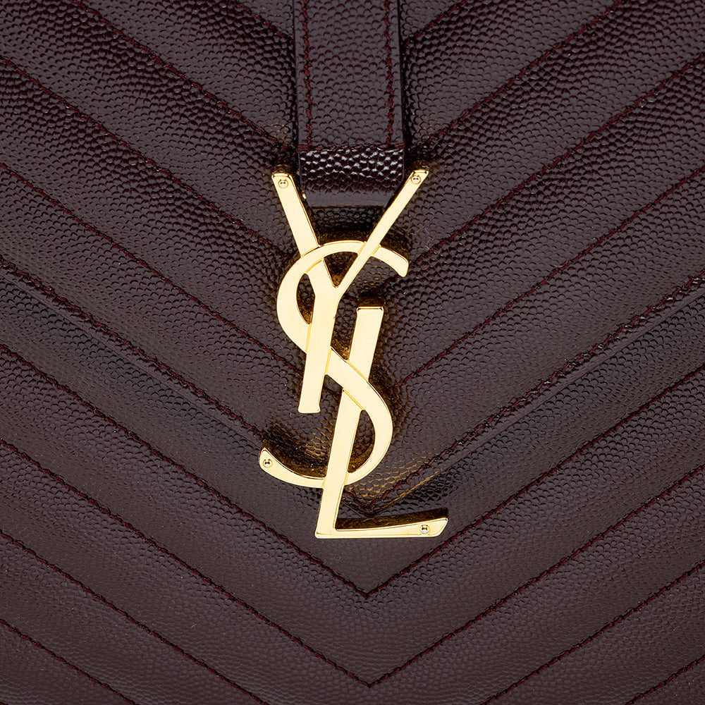 Saint Laurent Matelasse Grain de Poudre Monogram Large Shoulder Bag (SHF-18343)