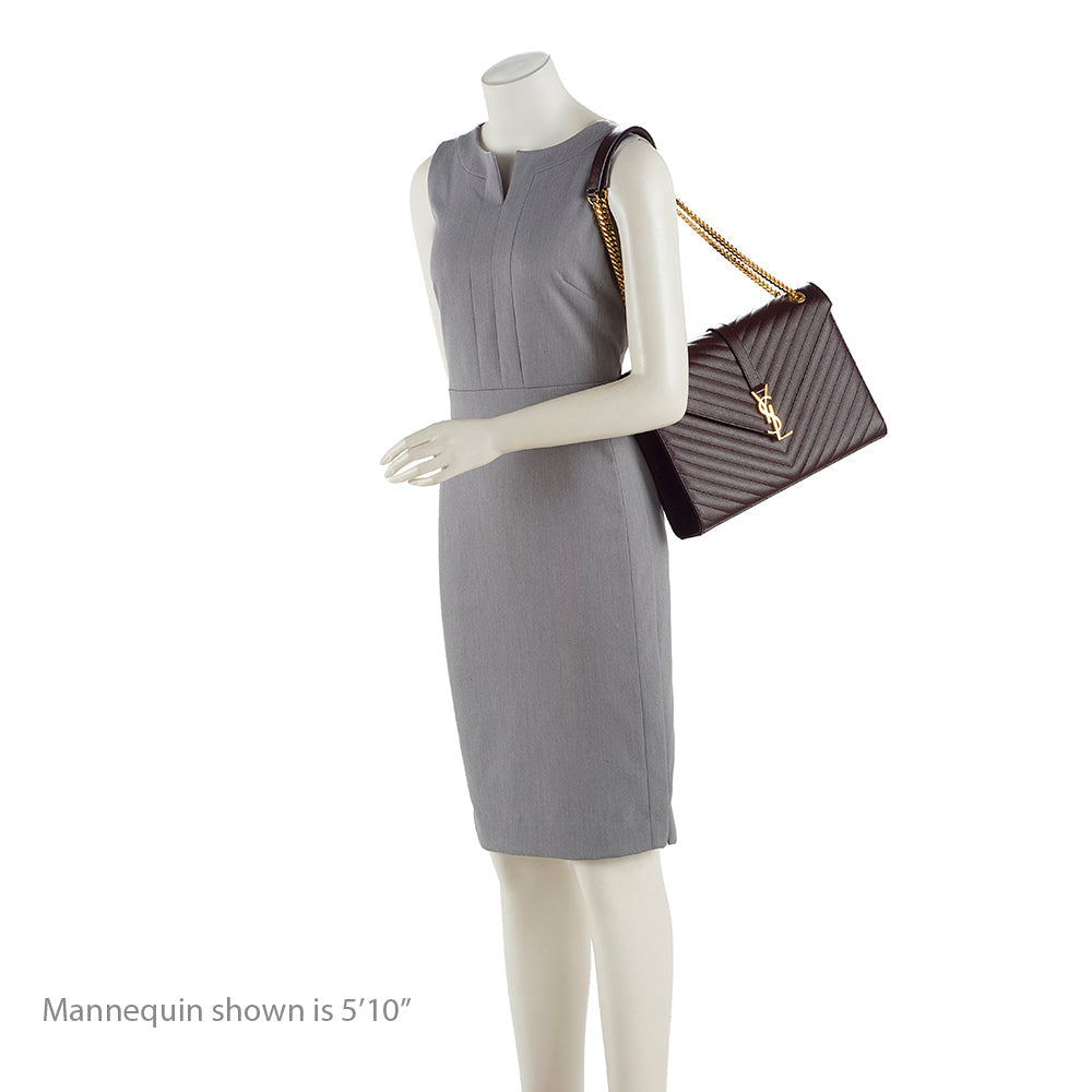 Saint Laurent Matelasse Grain de Poudre Monogram Large Shoulder Bag (SHF-18343)