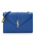 Saint Laurent Matelasse Grain de Poudre Monogram Large Shoulder Bag (SHF-21620)