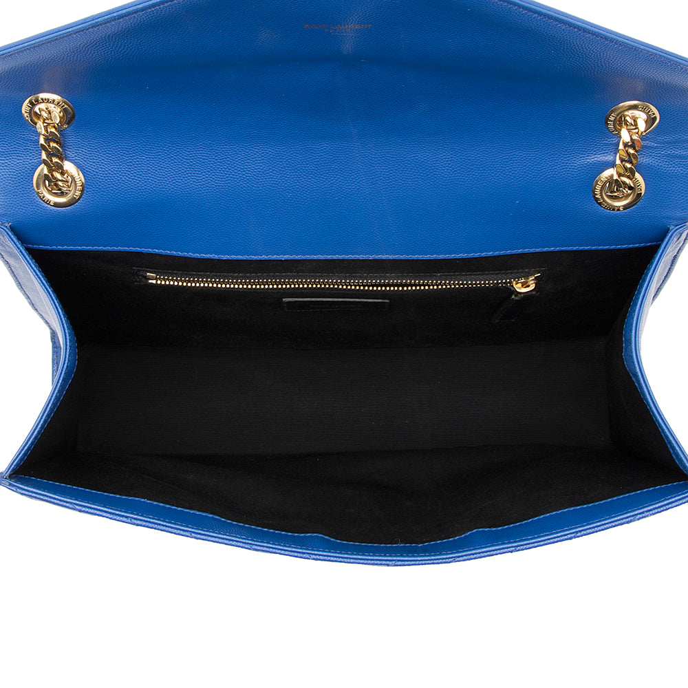 Saint Laurent Matelasse Grain de Poudre Monogram Large Shoulder Bag (SHF-21620)
