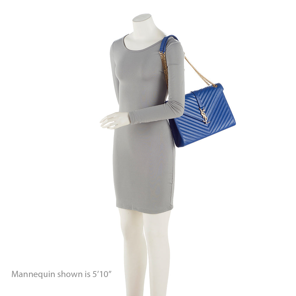 Saint Laurent Matelasse Grain de Poudre Monogram Large Shoulder Bag (SHF-21620)