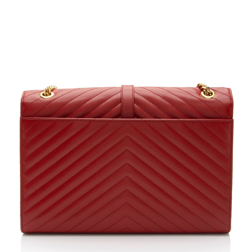 Saint Laurent Matelasse Grain de Poudre Monogram Large Shoulder Bag (SHF-bJ8xep)
