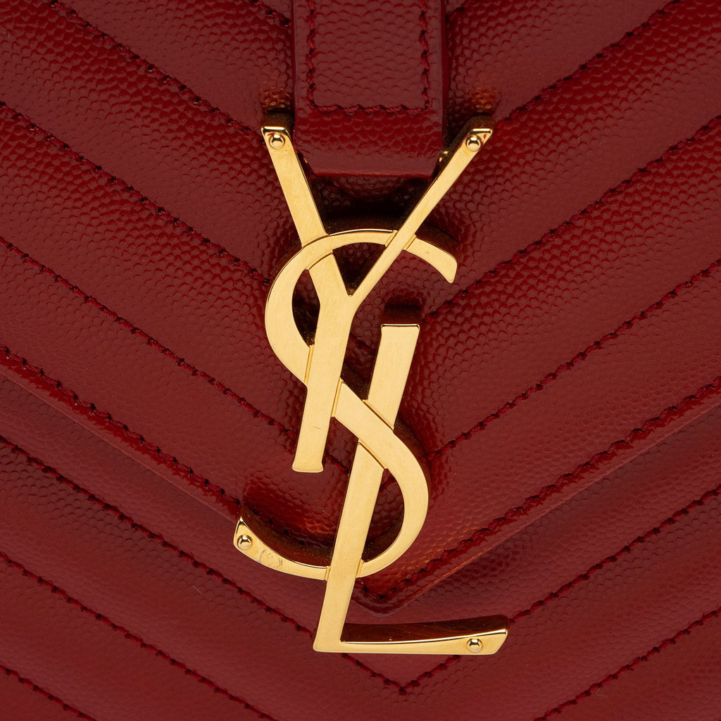 Saint Laurent Matelasse Grain de Poudre Monogram Large Shoulder Bag (SHF-bJ8xep)