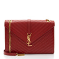 Saint Laurent Matelasse Grain de Poudre Monogram Large Shoulder Bag (SHF-bJ8xep)
