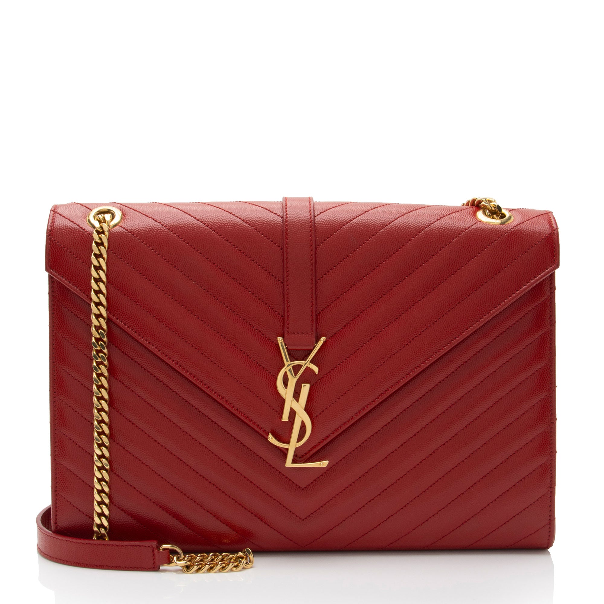 Saint Laurent Matelasse Grain de Poudre Monogram Large Shoulder Bag (SHF-bJ8xep)